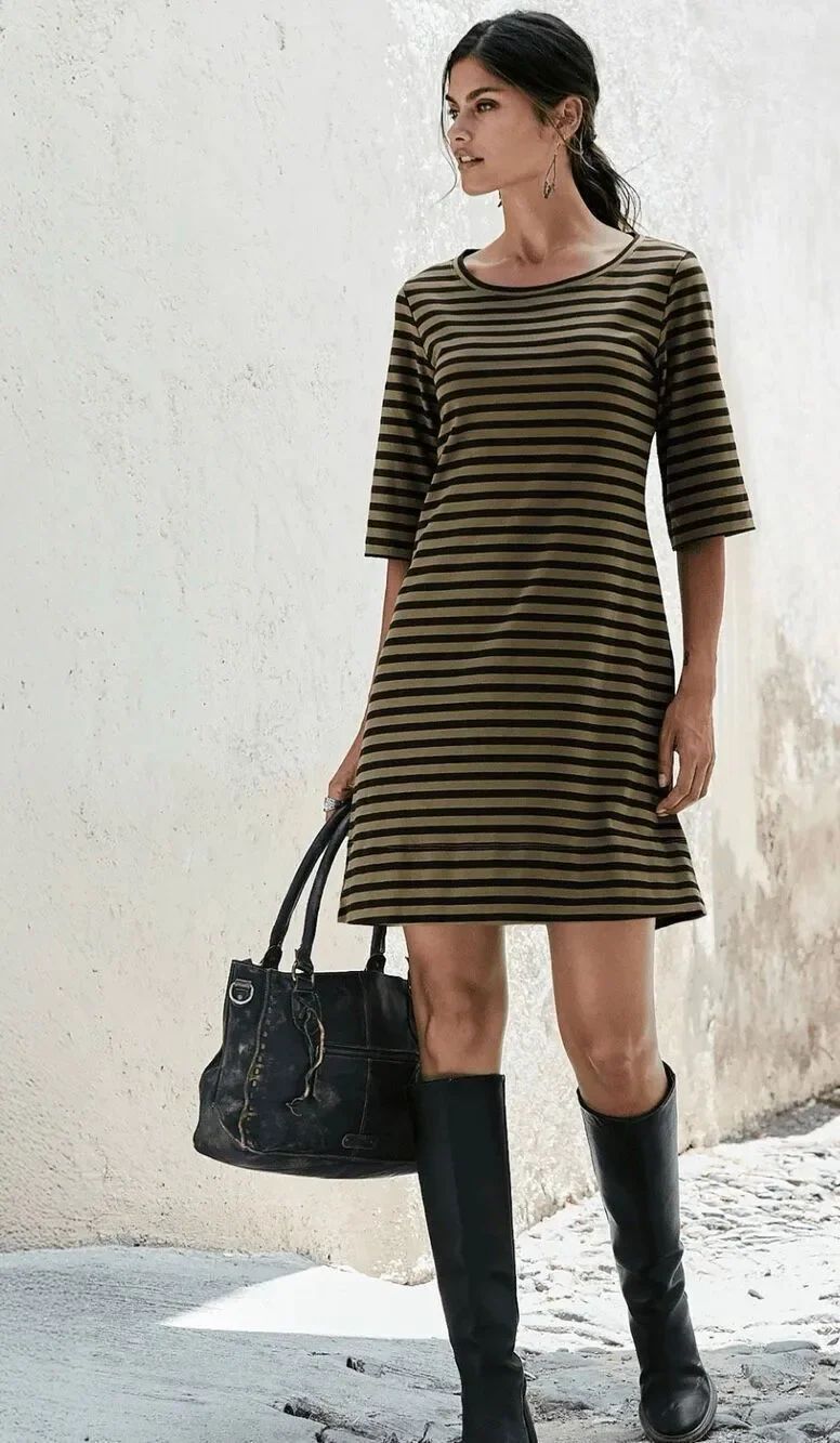 Peruvian Connection Saint-Malo Stripe Dress Size Medium